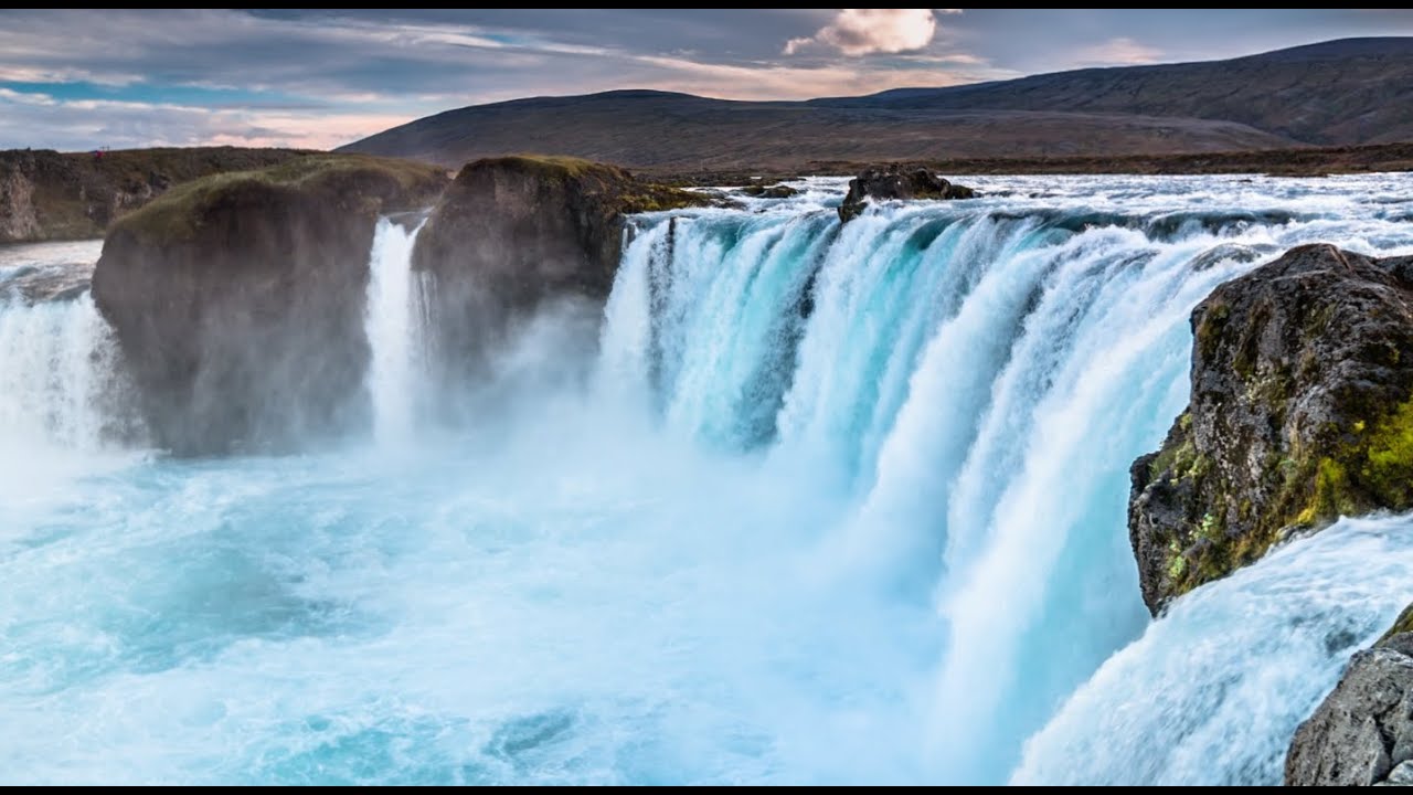 Powerful large waterfall white noise, relaxing waterfall sound of nature for sleep