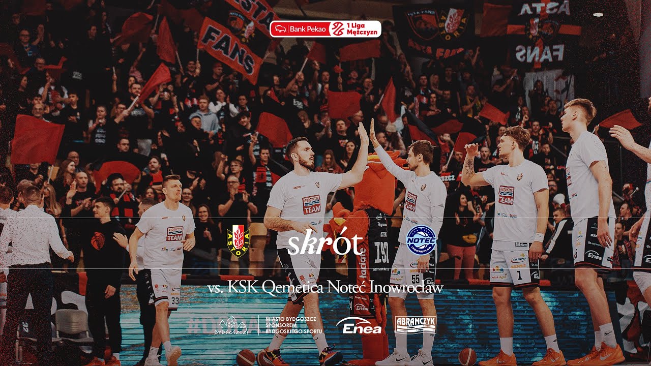 SKRÓT | 20. kolejka Enea Abramczyk Astoria Bydgoszcz 108:92 KSK Qemetica Noteć Inowrocław