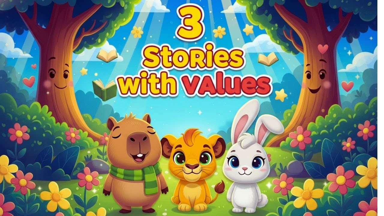 🌙📖 3 Kids Bedtime Stories | Calm Sleep Without Fear, Values & Reflection ✨💫