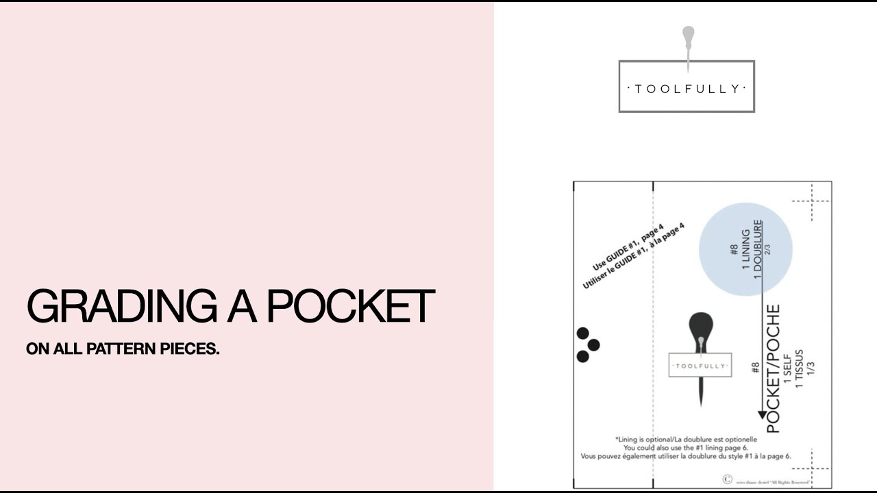 Grading a pocket pattern. 177th.