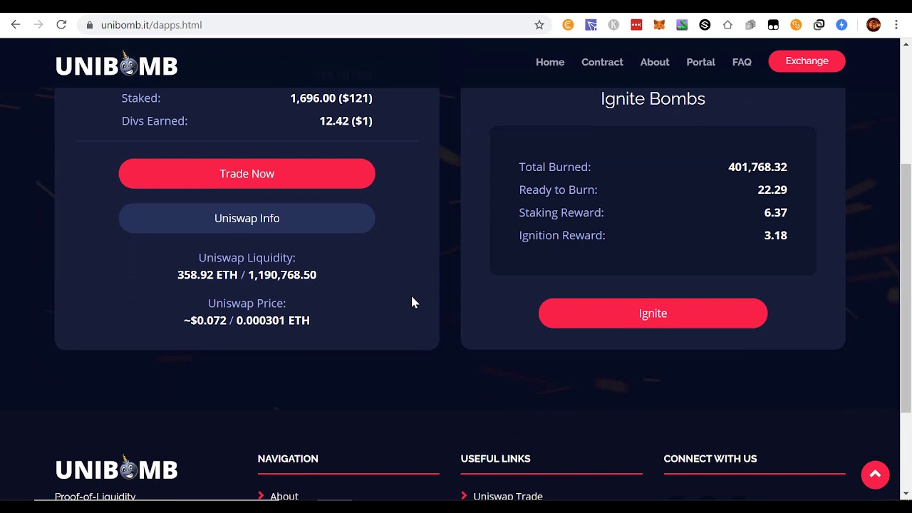Unibomb Token 3% Deflation Per Day