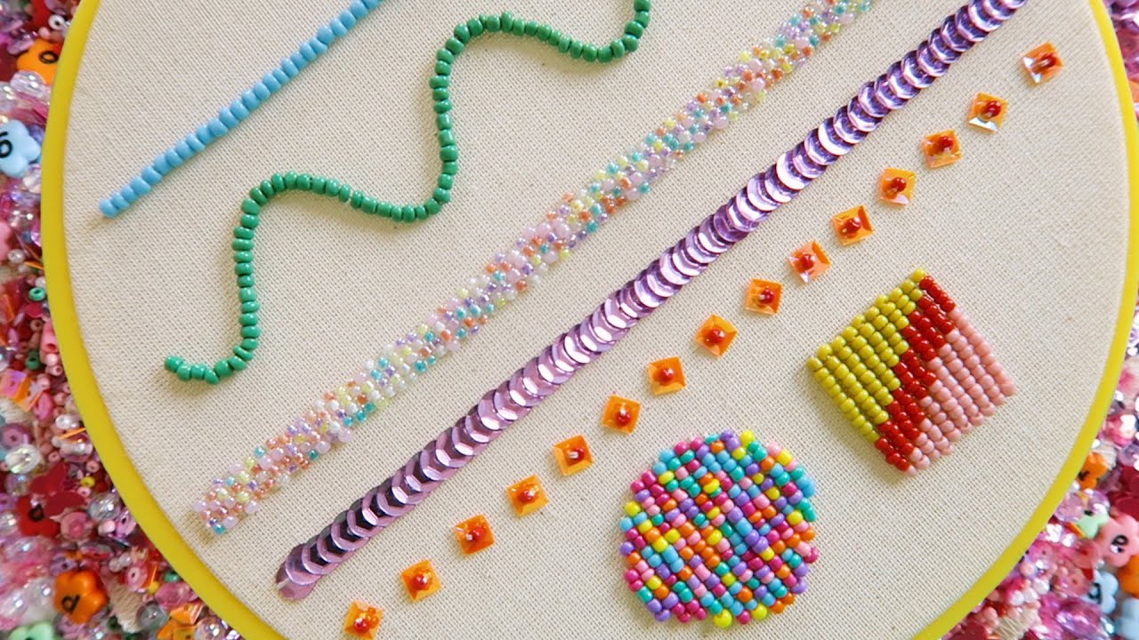 7 PUNTADAS BASICAS PARA BORDAR CON CHAQUIRA Y LENTEJUELAS - BORDADO PARA PRINCIPIANTES