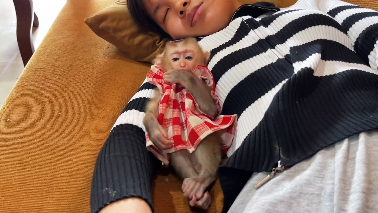 Adorable Baby Yuri Pretend To Sleep Near Mom When Mom Fully In A Deep Sleep