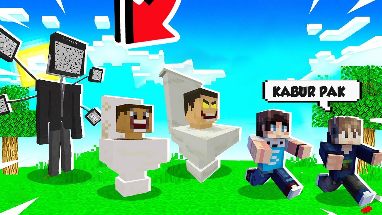 DUO KOCAK KETEMU SKIBIDI TOILET TERKUTUK DI MINECRAFT!!!