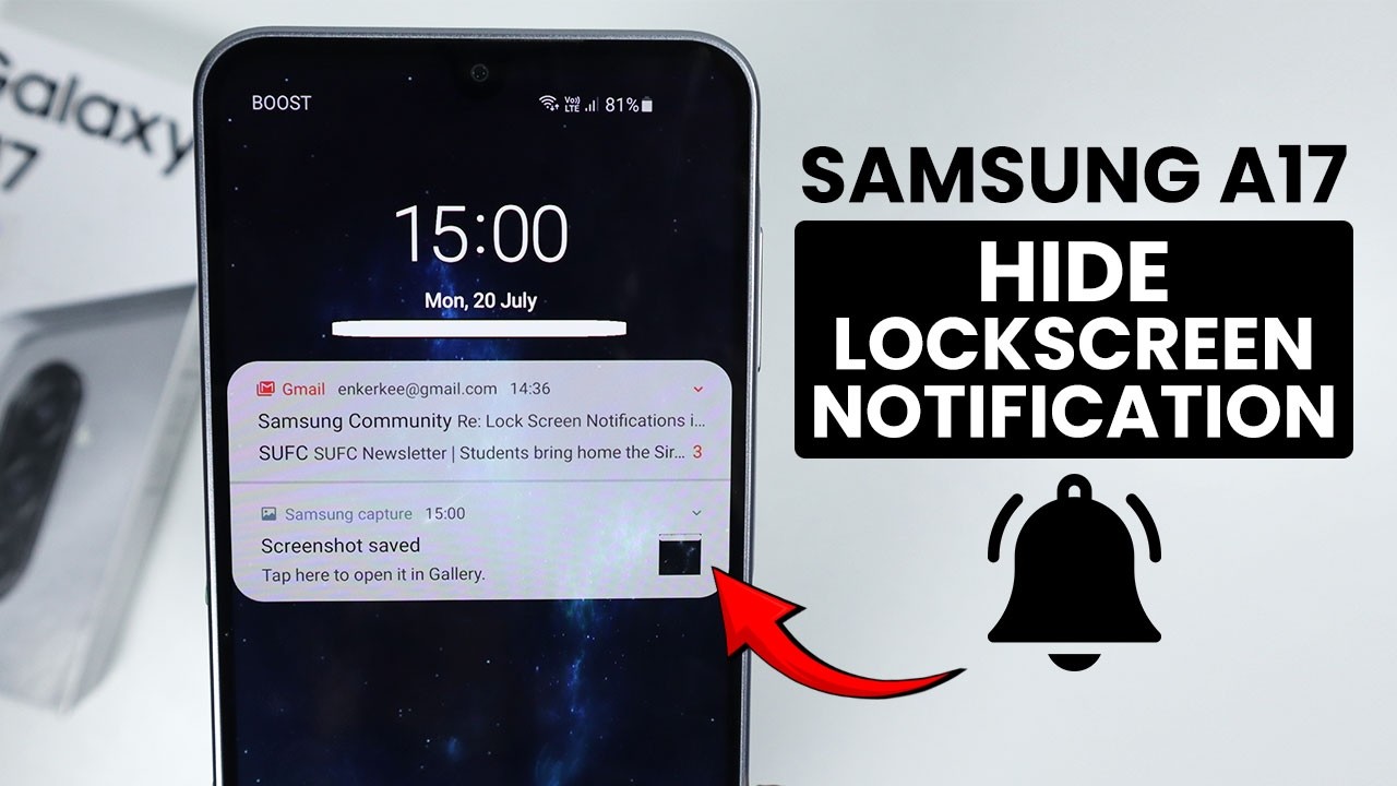 Как скрыть уведомления на экране блокировки на Samsung A17