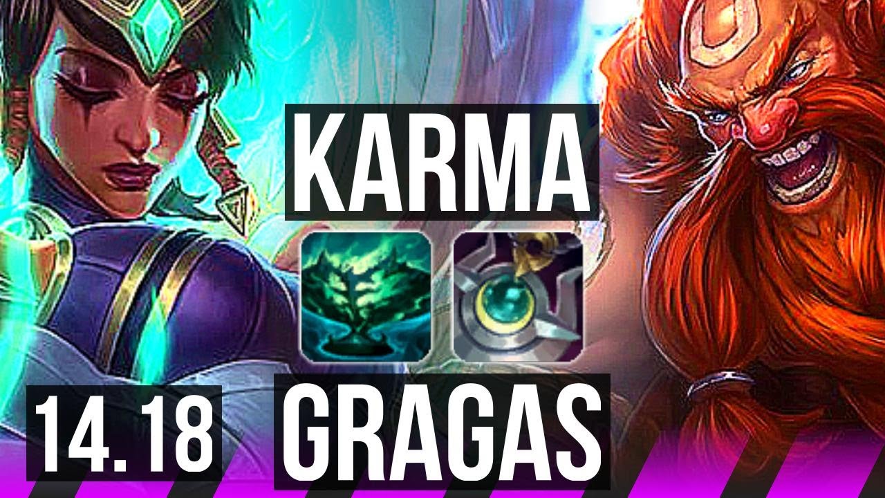 KARMA & Jhin vs GRAGAS & Kai'Sa (SUP) | 2/1/11, 500+ games | EUW Diamond | 14.18