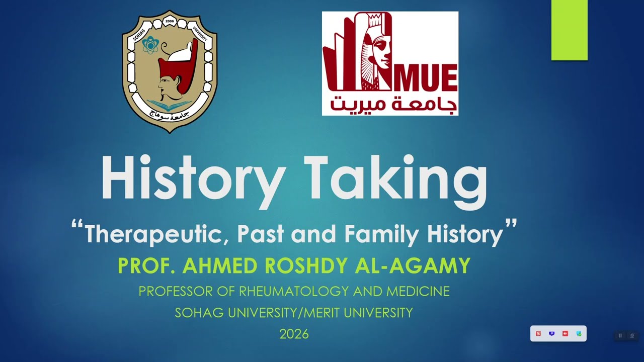 Introduction To Patient Care 6: Therapeutic, Past and Family History - B