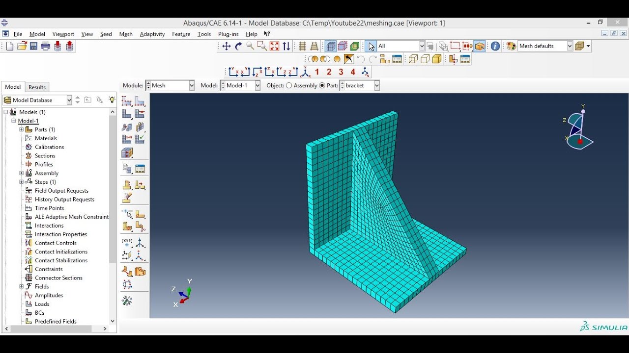Abaqus Meshing Tutorials - Meshing 3D solid part in abaqus using hexa elemnt