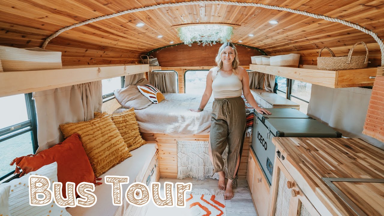 She Built the PERFECT Tiny Home for a Solo Female | Bus Tour