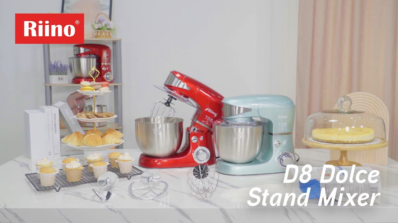 Riino D8 Dolce Stand Mixer 6 Speed Control Stainless Steel 304 with Switchable Hook (5L)