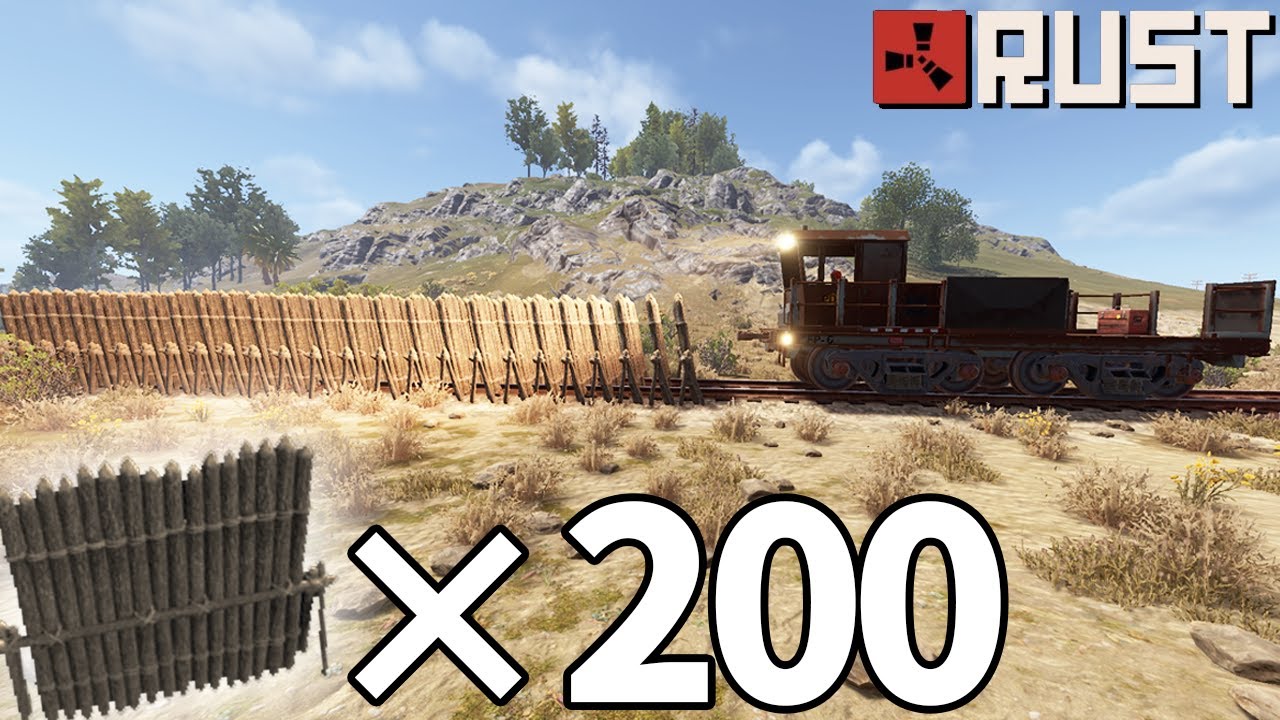 線路に大量の木壁を設置して電車を強制的に止めてみた結果【RUST】