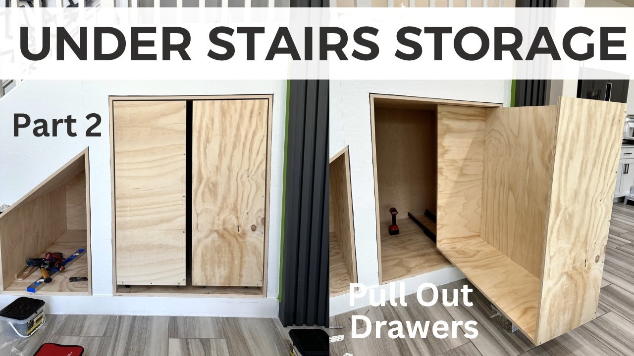 DIY Under Stairs Storage | Part 2 -  Building Pull Out Drawers and Installing Under Mount Slides