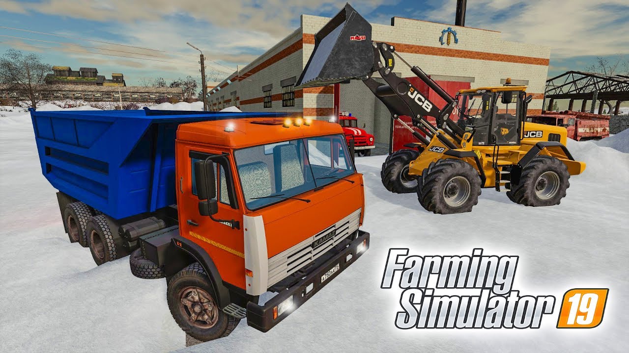 ВЫВОЗИМ СНЕГ НА КАМАЗАХ! РАСЧИСТИЛИ ПОЖАРНУЮ ЧАСТЬ! Farming Simulator 19