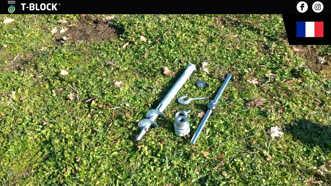 T-BLOCK, VIS D'ANCRAGE POUR LE SOL - INSTALLATION MANUELLE - jusqu'à 500 kg de traction!