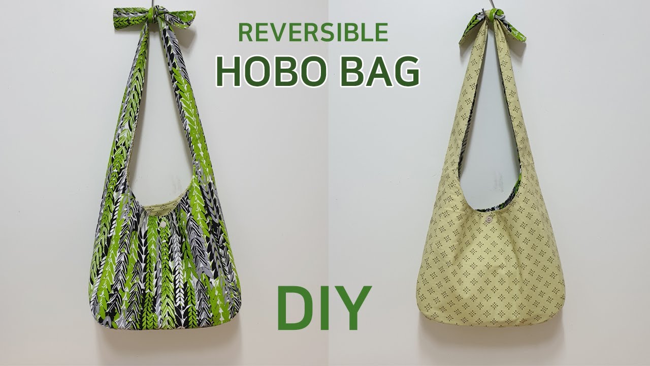 DIY Reversible hobo bag/Shoulder bag tutorial/양면으로 사용하는 귀여운 호보백만들기/패턴공유