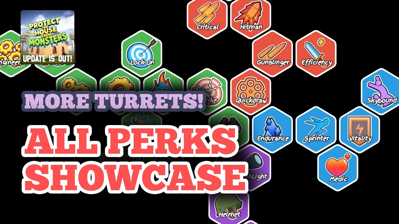 All Perks in Protect the House from Monsters - How to Place Down More Turrets, Double Jump & More