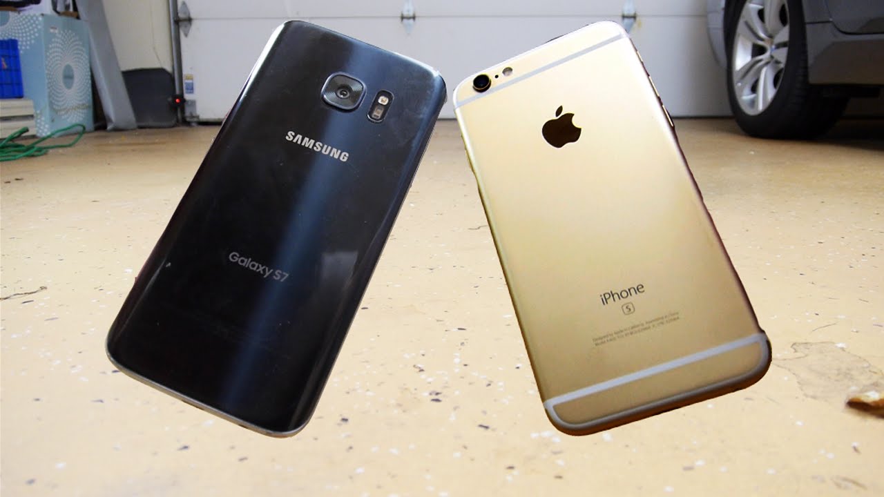 Samsung Galaxy S7 vs iPhone 6S Durability Drop Test!