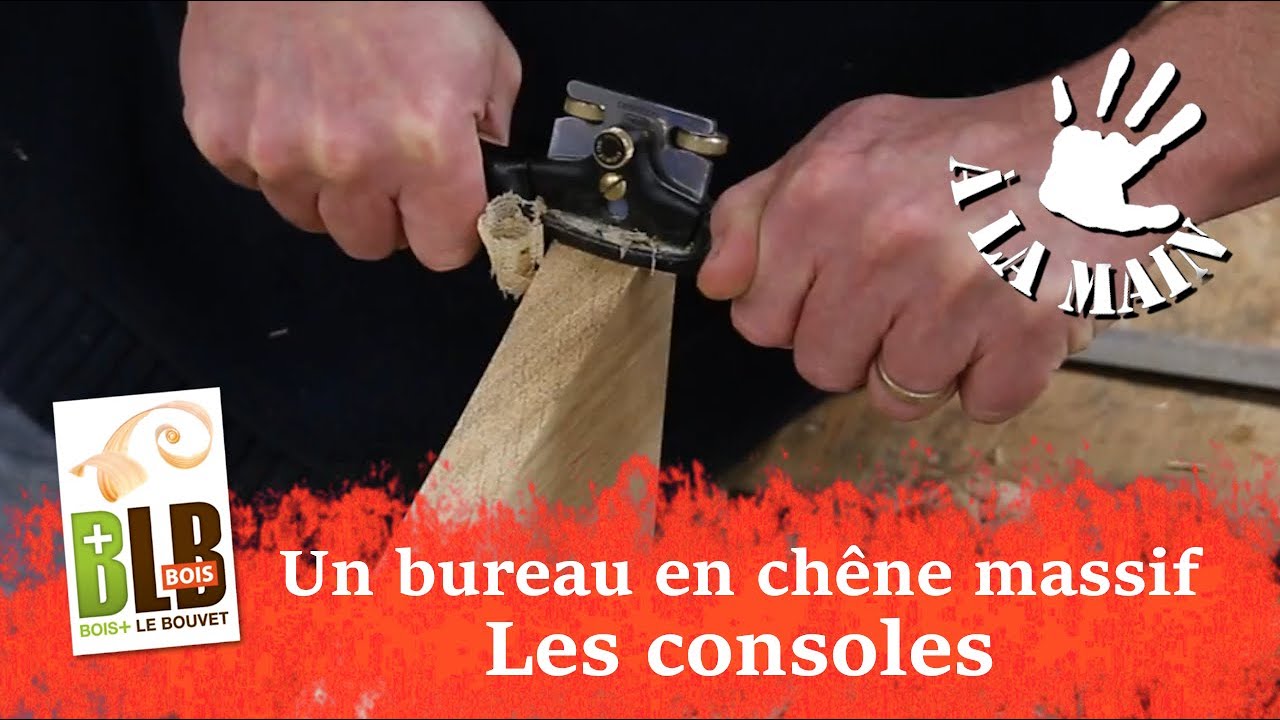 Fabrication d'un bureau : les consoles (courbes et outils à main : râpes piquées main, wastringue)