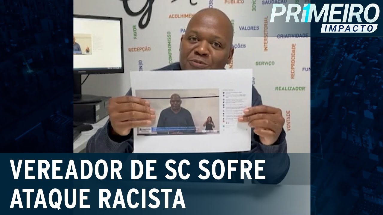 Vereador de SC sofre ataques racistas durante transmissão | Primeiro Impacto (09/06/22)