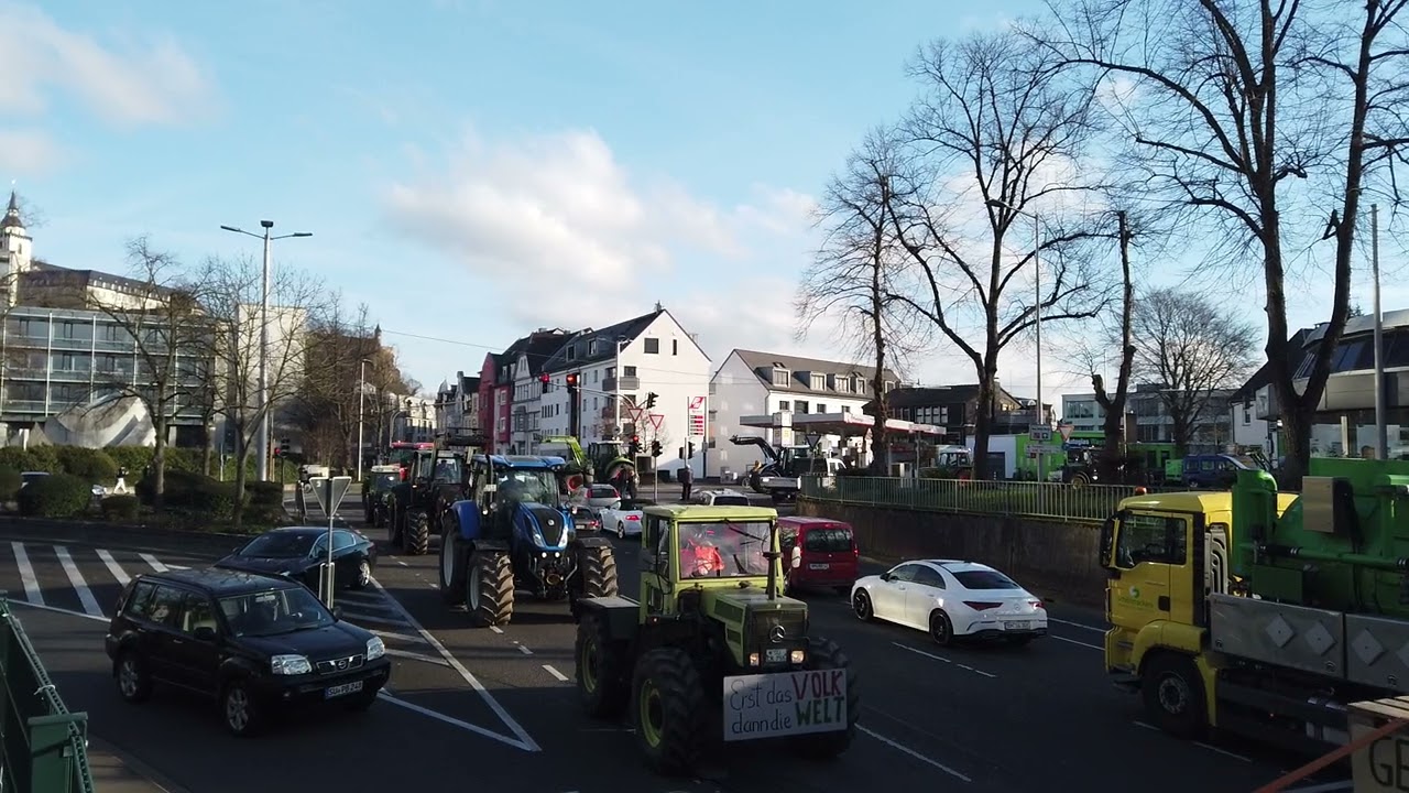 Bauerndemo Konvoy Hennef-Siegburg (uncut) Teil 1