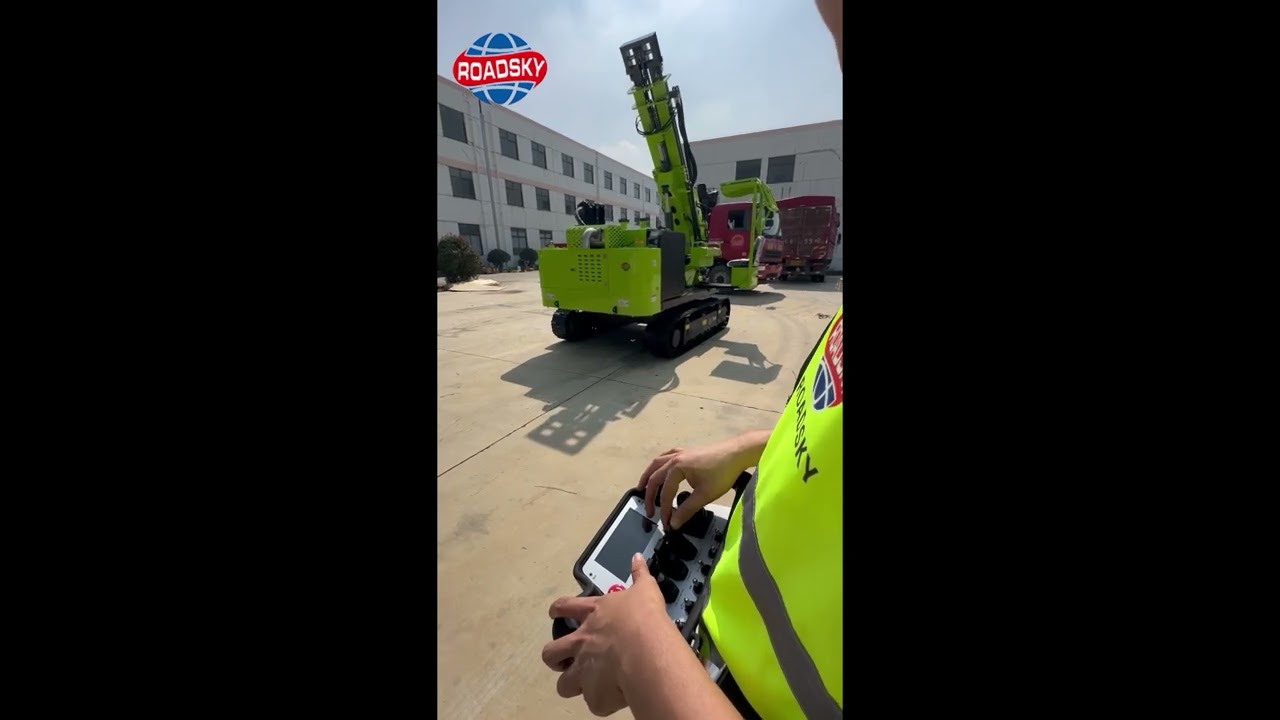 Pile Driver with Remote Control - For Solar Power, Guardrail - RoadSky