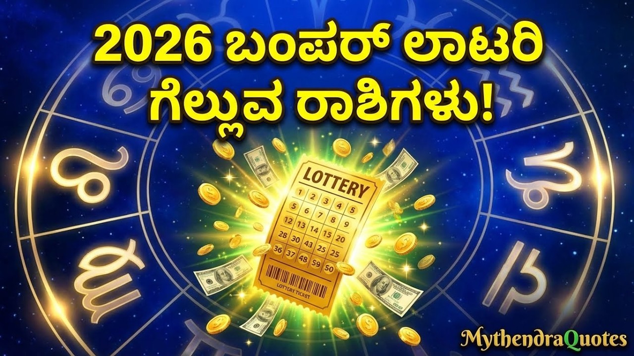 2026ರಲ್ಲಿ ಬಂಪರ್ ಲಾಟರಿ ಗೆಲ್ಲುವ ರಾಶಿಗಳು | Lucky Rashi 2026 | ಜ್ಯೋತಿಷ್ಯ Future Predictions Kannada