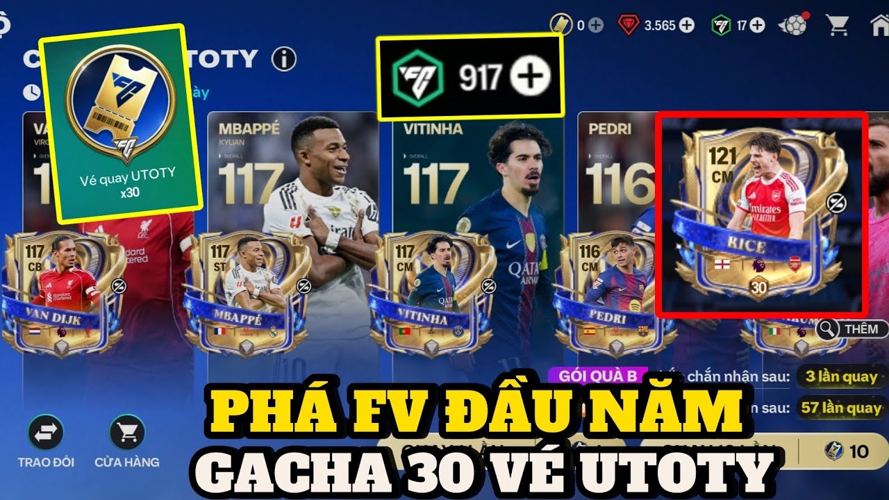FC Mobile VN - PHÁ FV ĐẦU NĂM GACHA UTOTY CỰC NHỌ , UP MAX THĂNG HẠNG CHO ANH GẠO UTOTY