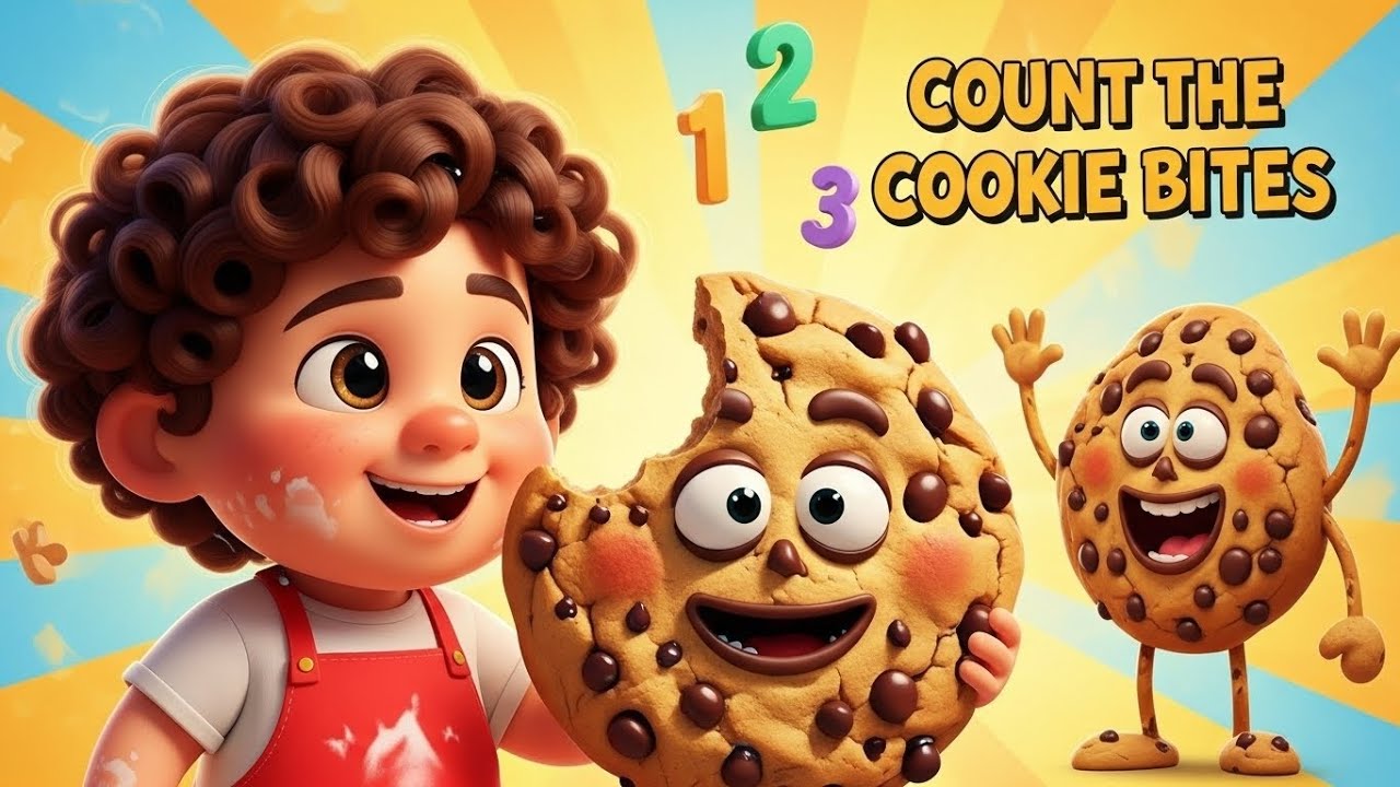 🍪 Count the Cookie Bites! | Learn Numbers 1-10 | Fun Nursery Rhymes & Kids Songs