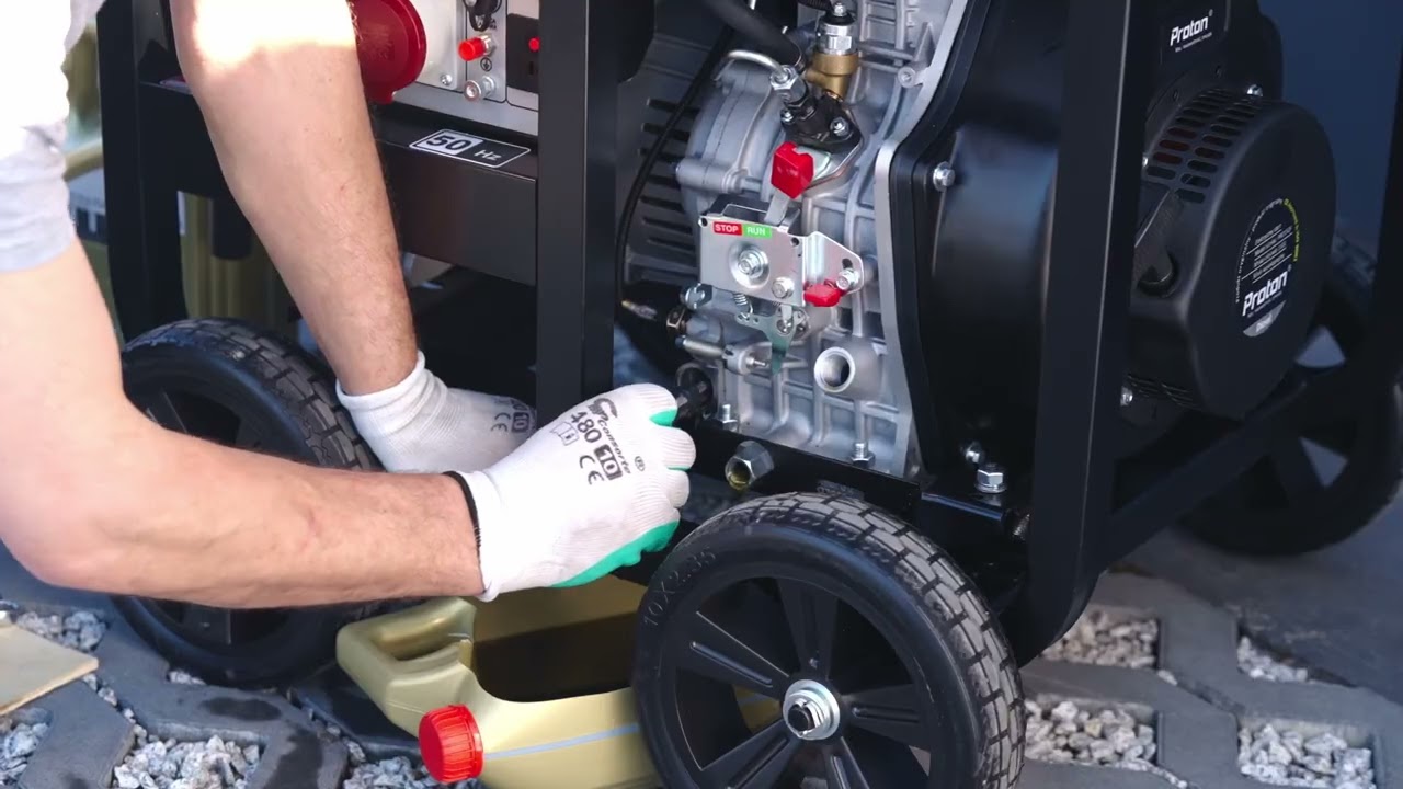 Wymiana oleju i filtra oleju w agregacie prądotwórczym diesel Proton