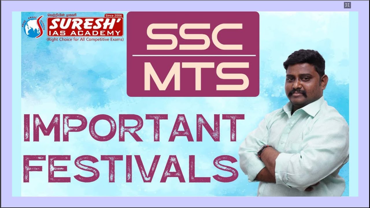 SSC | MTS-2024 | GENERAL AWARENESS | FESTIVALS | PRAKASH Sir | Suresh IAS Academy