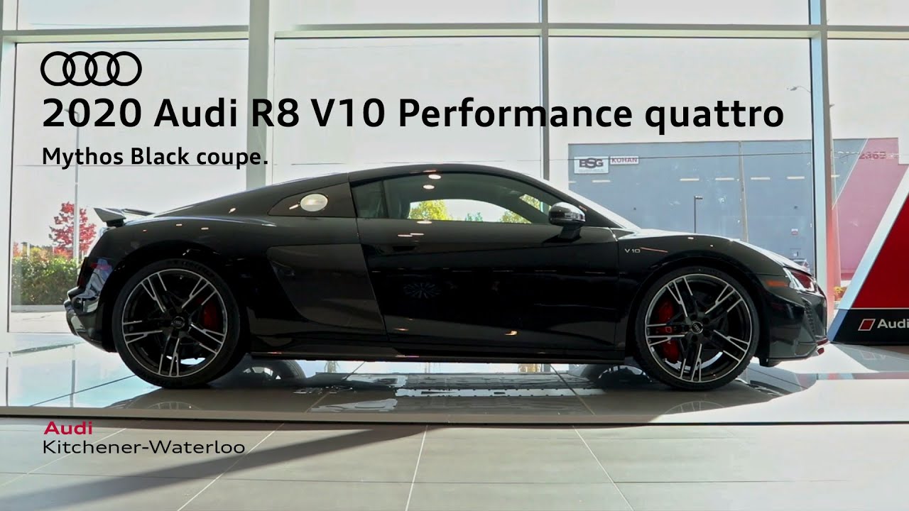 Mythos Black: 2020 Audi R8 V10 Performance quattro at Audi Kitchener-Waterloo