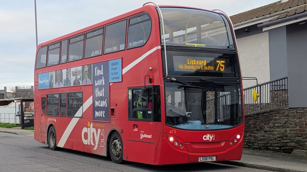 Plymouth City Bus 475 LX06 FKL ADL Enviro 400 on the 75 to Liskeard (Hellfire)