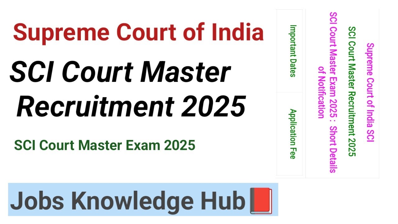 Supreme Court recruitment 2025| SCI Court Master recruitment 2025 #sci#supremecourt#india#job#jobs