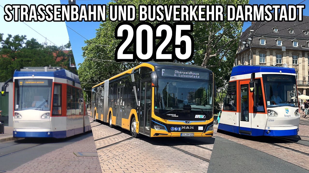 Tram, Bus | Straßenbahn und Busverkehr Darmstadt | 2025 [DE] [HD]
