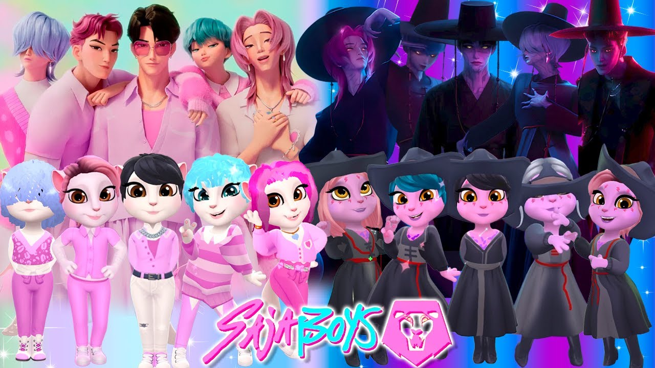 😈🎵 My Talking Angela 2 | K-POP DEMON HUNTERS VS  Saja Boys | New Cosplay | Makeover 🔥✨