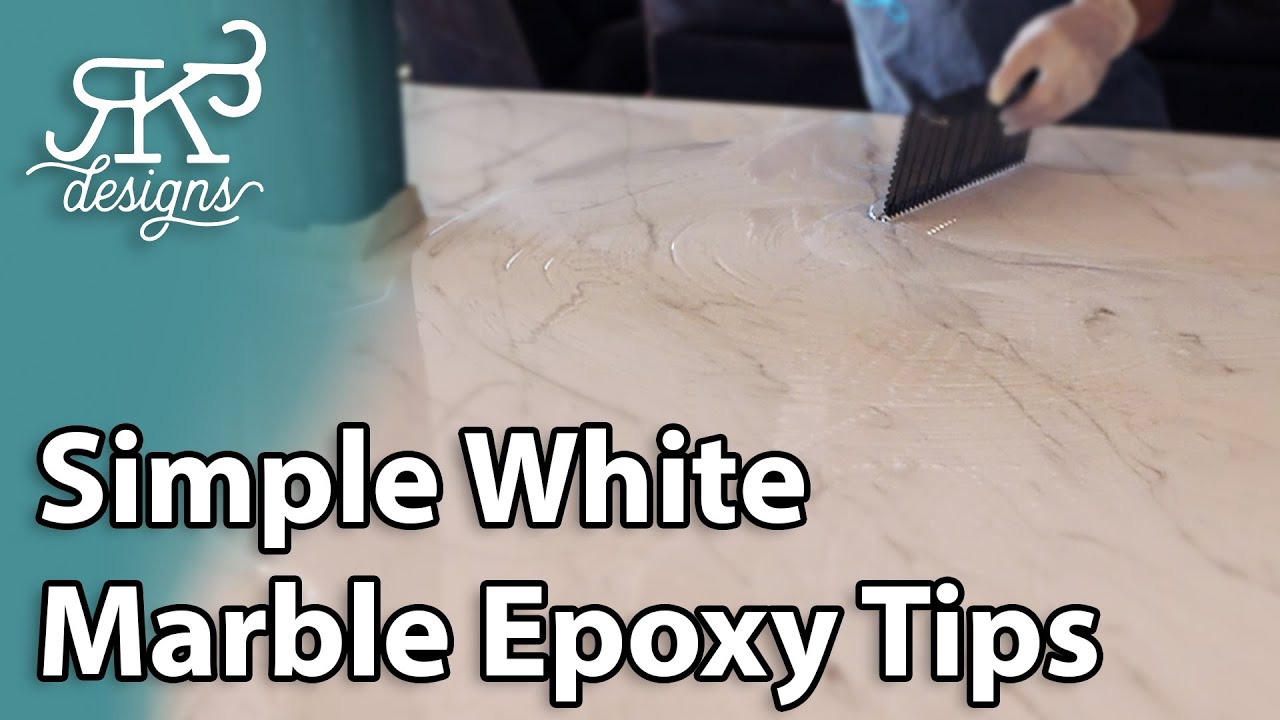 New Simple White Epoxy Marble Technique | RK3 Designs