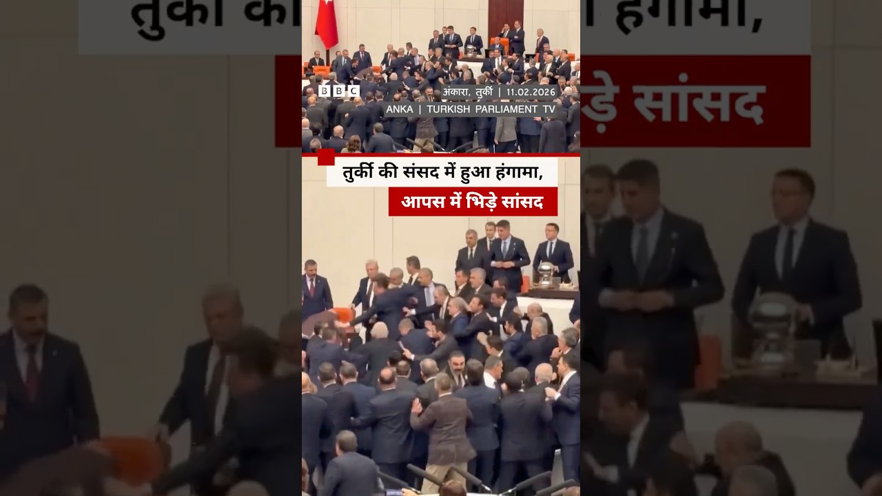 Turkey की संसद में आपस में भिड़े सांसद #turkey #world #news