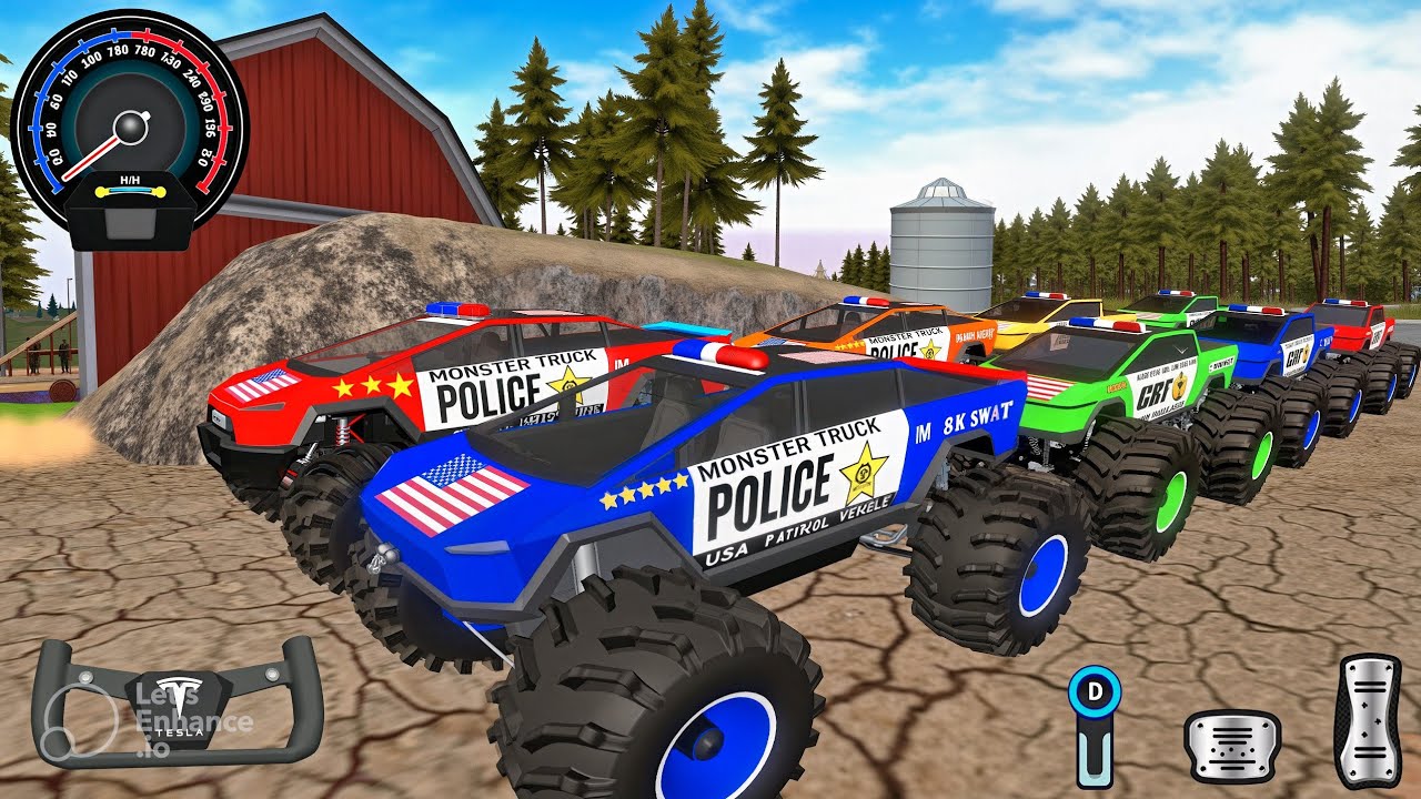 Juegos De Carros Police Monster Truck Impossible Driver Car Extreme Racing For Android Mud Gameplay