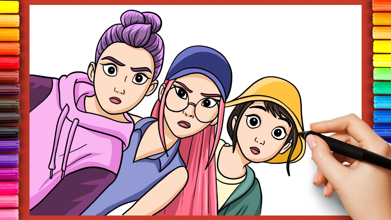 How To Draw: Shocked Rumi, Mira & Zoey (K-Pop Demon Hunters) 😱