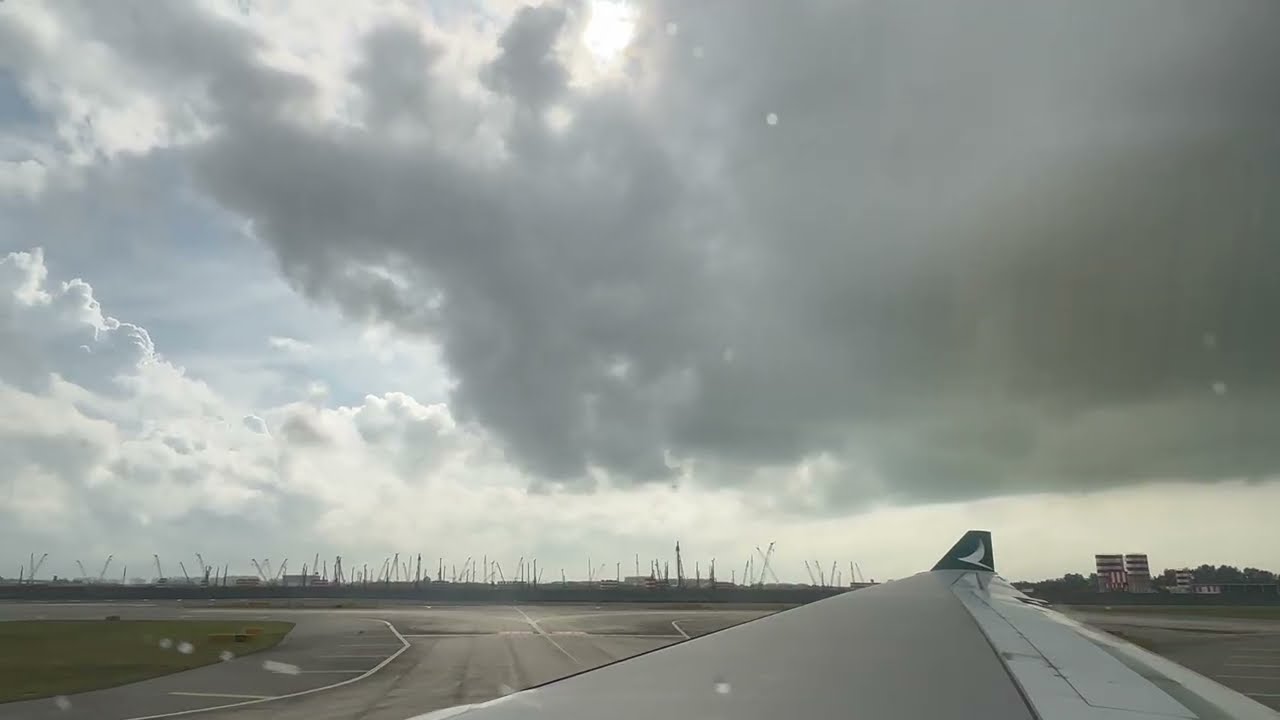 WING VIEW: Singapore Takeoff and Hong Kong Landing on CX658