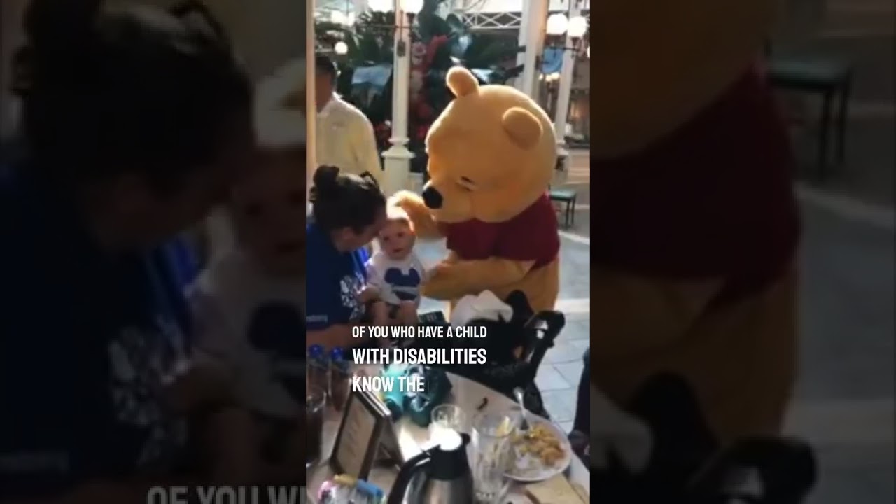 This Disney character spent over 10 minutes comforting a boy with disabilities 👏❤️