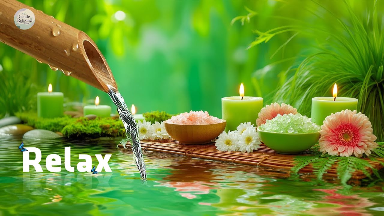 Soothing Spa Piano Music 🌿 Relaxing Sleep Music & Nature Sounds, Bamboo Water Fountain, Calm Music