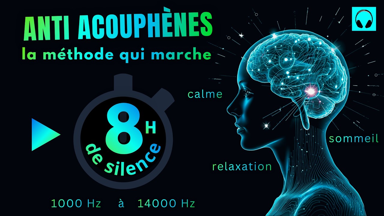 Anti Acouph&egrave;nes &ndash; La m&eacute;thode qui marche &ndash; Bruit blanc HD + Musique apaisante | 8h de silence