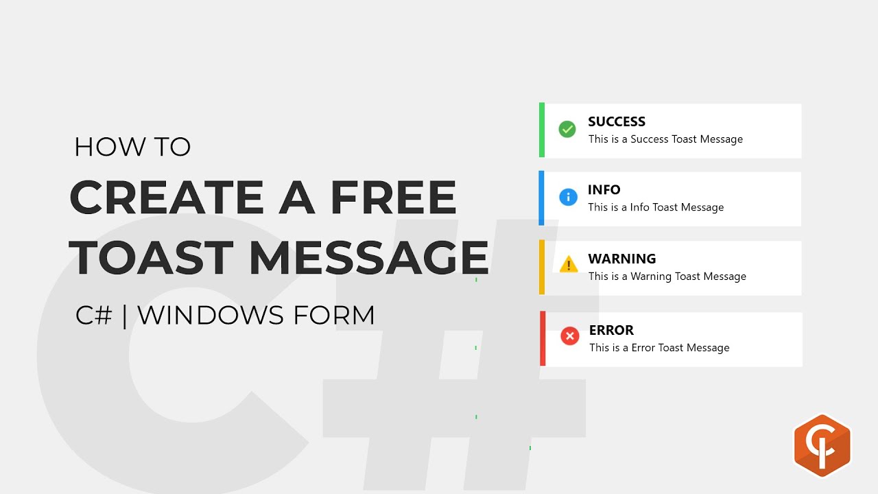 Tutorial : How to Create a Toast Message. C# | Windows Form