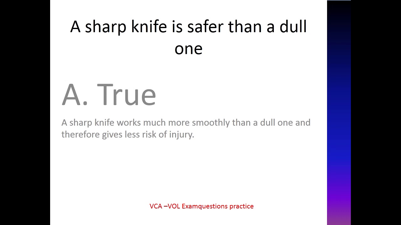 VCA VOL 88 true/false examquestions practice in English