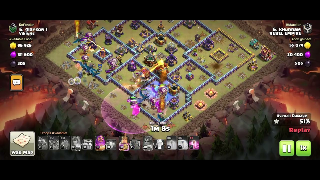 Coc...th 15 Vs th 16...war attack...th 15 army...used mighty morsel