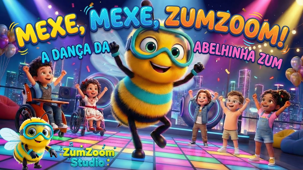 🎵 Mexe, Mexe, ZumZoom! A dança da Abelhinha Zum. - Aprenda as Partes do Corpo Dançando.