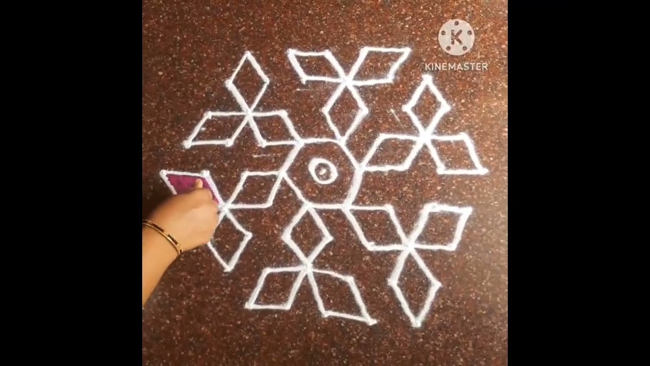 ##9-5dots rangoli design 💮💮##Daily use Rangoli 💮💮@Rangolidesign-uy7pk