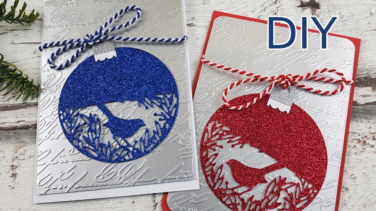 Anleitung Edle Weihnachtskarten einfach schnell selber basteln DIY cardmaking  [Tutorial in deutsch]