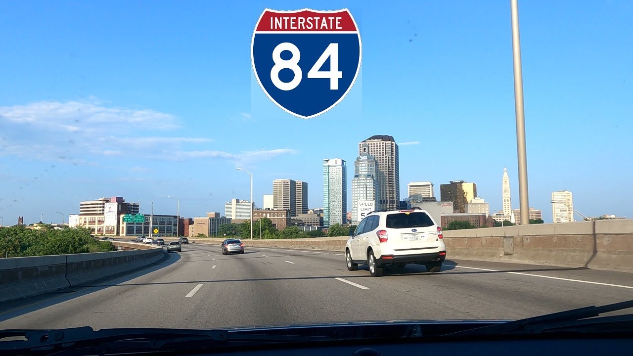 ⁴ᴷ⁶⁰ Driving Interstate 84 in Hartford, Connecticut